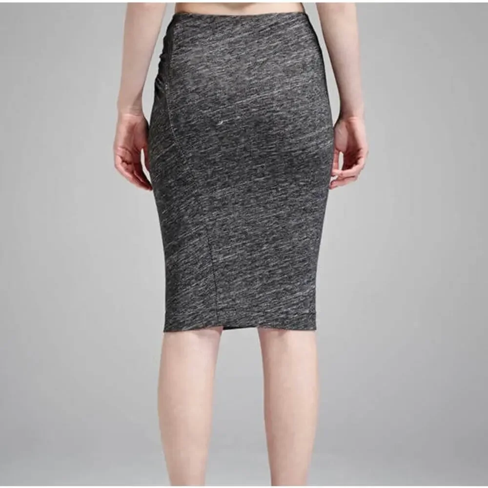 IRO Lousa Skirt Knotted Wrap Wool Blend Pencil Skirt, Heather Gray